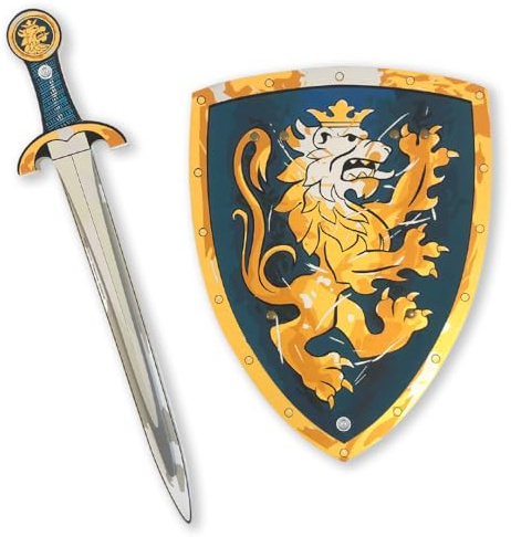 Liontouch - Edles Ritter-Spielzeugschwert & Schild für Jungen, Blau - Für Kinder von 3-8 Jahren | Mittelalterliches Set aus sicherem Schaumstoff | Waffen & Zubehör für Ritterspiele & Verkleidung