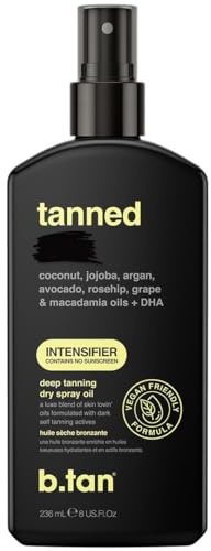 b.tan Dunkle Bräune Bräunungsöl - Tanned AF | Schnell, Bräunungsbeschleuniger, Sonnenöl mit feuchtigkeitsspendenden Ölen