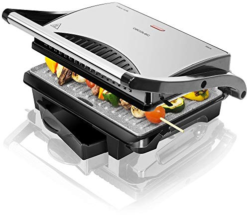 Cecotec Rock´n Grill 1000 W. Elektrischer Grill, RockStone Antihaftbeschichtung, 1000 W, 25,5 x 29,5 x 10 cm