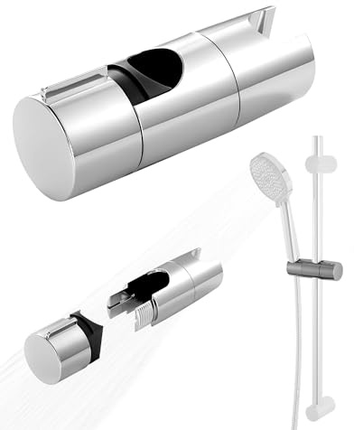 Duschbrause Halterung, Duschkopfhalter für Gleitstange Verstellbar 19-25 mm, Duschhalterung Ohne Bohren Handbrause Halter für Gleitstange drehbar Brausehalter Duschkopfhalterung für duschstange