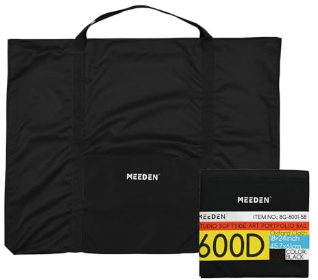 MEEDEN Kunstmappe Tragetaschen, 600D Oxford-Stoff Wasserdicht Künstler Portfolio Tasche, Tragetasche mit Schultergurt für A2/A3/A4 Mappe, Zeichenbrett, Leinwand (45 X 60 cm)