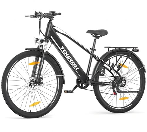 Touroll 27,5 Zoll E Bike, Elektrofahrrad E-Bike Herren Damen mit 36V 15.6Ah 561.6Wh Akku, Bis zu 100KM, 250W Motor, E-Fahrrad mit 7-Gang-Getriebe, Pedelec Citybike EBike für Trekking J1