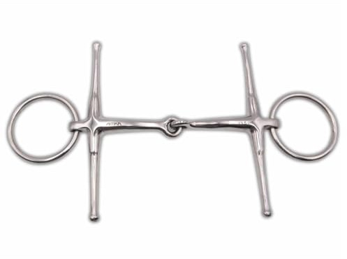AMKA Knebeltrense Schenkeltrense Fulmer Trense einfach gebrochen Edelstahl massiv Stärke 15 mm Ringe 55 mm