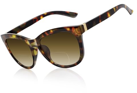 Madison Avenue Bifokale lesesonnenbrille damen, UV400 Schutz Outdoor Gläser mit Metalldekoration lesebrille Sonnenbrille Leser (Tortoiseshell,1.50)