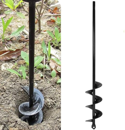 SYITCUN Gartenbohrer Erdbohrer 4x42cm,Pflanzbohrer für Akkuschrauber,Grabungswerkzeug zum Pflanzen,Schwerlast Blume Pflanzgefäße Schnecke zum Löcher Graben