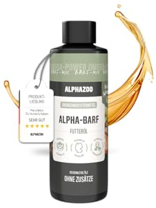 alphazoo Alpha-Barf Futteröl für Hunde 100ml - naturreines Ergänzungsfuttermittel mit hochwertigen Ölen und Omega-3/6/9-Fettsäuren. Unterstützt Haut, Fell & allgemeines Wohlbefinden