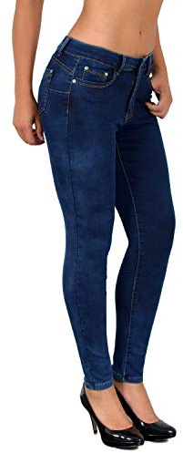 ESRA Damen Jeans Jeanshose Damen High-Waist Hochbund Hose bis Übergröße S400