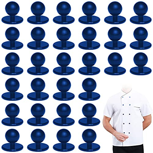 YUTOU 30 Stück Kugelknöpfe für Kochjacke, Profi Kochknöpfe Hochwertige Kochjackenknöpfe für alle Kugelknopf Kochjacken Kugelknöpfe Knöpfe Set, 18×16 mm mit Ø 11 mm Kopfdurchmesser