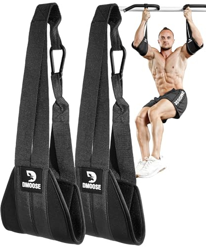 DMoose Bauchmuskelschlaufen Armschlaufen für Bauchtraining, Doppelte Riemen und Nähte, reißfestes Material, längere und dickere Trainingsschlaufen-Premium Beinheben Bauchmuskelschlaufen Für Sixpacks