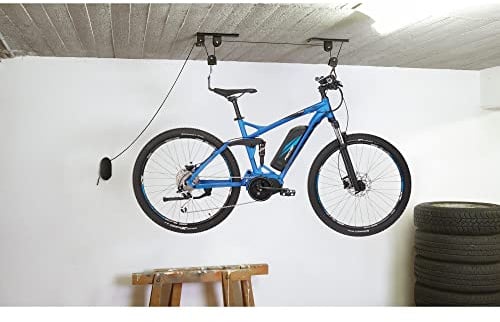 Fischer Fahrradlift Plus | Tragkraft bis 30 kg | Fahrradhalterung | Deckenhalterung für Fahrräder und E-Bikes | Bis zu 4 m Deckenhöhe | mechanisch | Deckenlift
