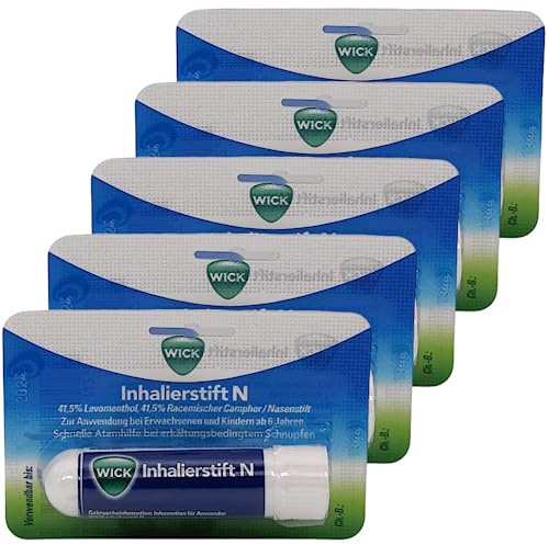 Wick Inhalierstift N I zur schnellen Abhilfe bei Schnupfen I 5x 1 Stift im Sparset I plus PharmaPerle giveaway…