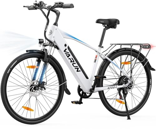 VARUN E Bike, 28 Zoll Ebike Damen Herren mit 48V 499.2 Wh Akku, Bis zu 110 km, 250W 55Nm Motor, 25 km/h, City Elektrofahrräder mit 7-Gang, Tempomat Modus, Pedelec E-Fahrrad für Pendeln, Trekking