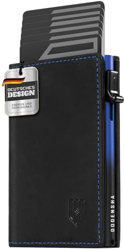 DODENSHA MagSnap Geldbörse Herren I Slim Wallet mit Münzfach I Wallets for Men für 10+ Karten I Magnetischer Verschluss portmonee Herren Slim I RFID Schutz I Schwarzblau