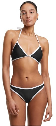 Urban Classics Ladies Retro Triangle Bikini Frauen Bikini-Set schwarz/weiß