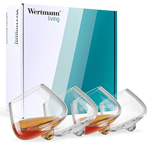 Wertmann Living 4er Set Gläser Cognac/Whisky - besondere Form mit perfekter Wirkung