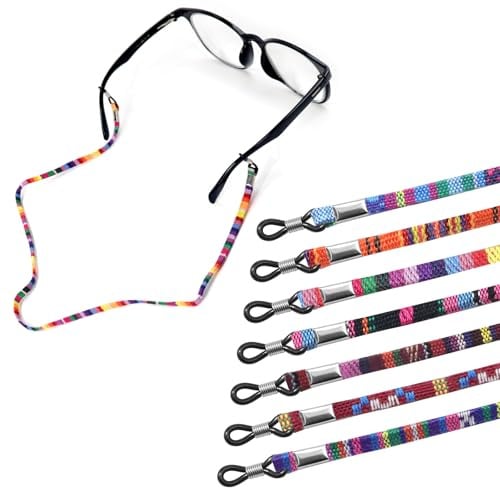 Qufiiry Brillenband, 7 Stück Universal Brillenbänder, Brillenkette Damen, Bunt Brillenkette, Verstellbar Sonnenbrillen Kette Brillenschnur für Damen und Herren