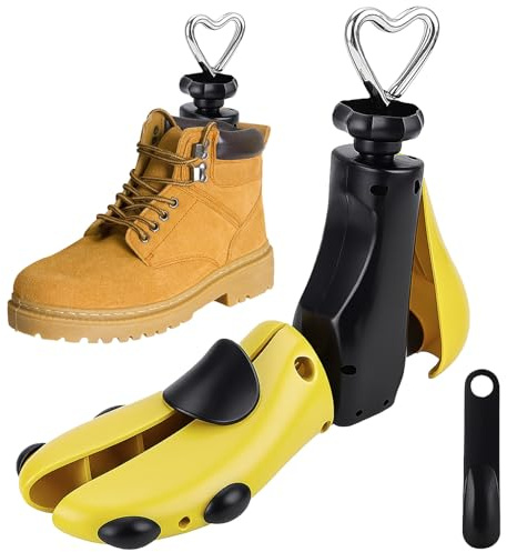 Druuzyl Schuhspanner Damen und Herren Stiefelspanner mit Schuhlöffel, Einstellbare Breite und Länge Schuhdehner, 4-Wege Kunststoff Metall Schuhdehner für Schuhgröße 35-42
