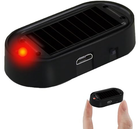 Alarmanlage Auto, Anti Diebstahl Blinklampe, Solar Power Dummy Auto Alarm, Auto Alarmanlage Diebstahlsicherung, Praktische Anti- Diebstahl Licht, Lampe Dummy Anti-diebstahl Blinkende Blinklampe
