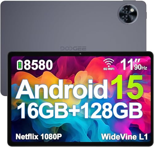 U11 Android 16 Tablet 11 Zoll Gemini AI 16GB RAM +128GB ROM (2TB TF), 8580mAh Gaming Tablet Unisoc T7200 Octa-Core, Widevine L1+13MP+5MP Tablets PC, 2.4G+5G WLAN GMS/3.5mm Audio/OTG/GPS/Face ID