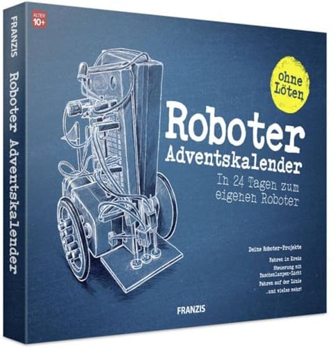FRANZIS 67161 - Roboter Adventskalender - in 24 Tagen zum eigenen fahrbaren Roboter, ohne Löten, für Kinder ab 10 Jahren