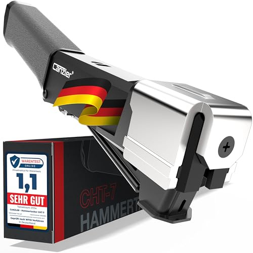 Canzler CHT-7 Hammertacker, Profi Schlagtacker für Holz, Dach und Folien, Frontloader mit Schnellladesystem, robuste Prallplatte, zuverlässiger Tackerhammer für Heim- & Handwerker
