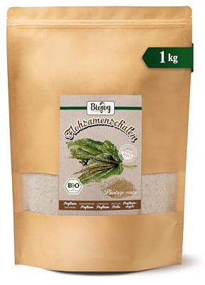 Biojoy BIO Flohsamenschalen, 99% Reinheit, Psyllium Seed Husk, 1 kg | ideal für Joghurt und Müsli, natürlich und rein, Plantago ovata L.