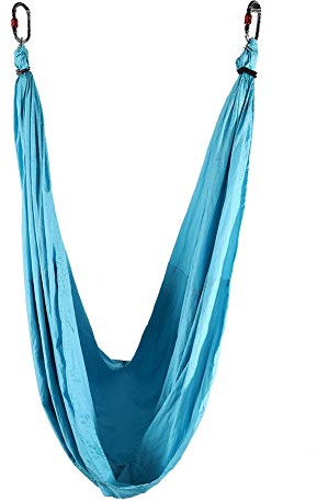Yoga Fitness Schaukel Himmelblau Anti Schwerkraft Yoga Schaukel aus Nylon mit dicken Schaumstoffgriffen und 2 Verlängerungsriemen für Hängematte Schaukelstuhl