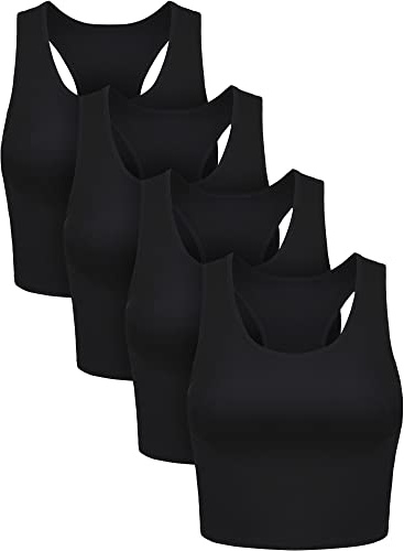 BOAO Damen Basic Crop Top Basic (4er Pack)