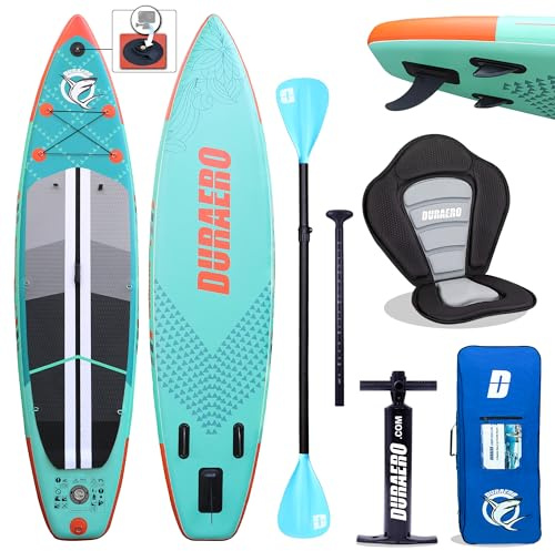 Aufblasbares Stand Up Paddle Board, Kamera Halterung, 330 x 76 x 15 cm,Bis zu 150 kg, Fußschlaufe Pumpe, Rucksack