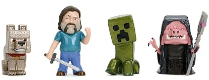 Jada Toys Minecraft Film-Figur (1 Stück) - 1 von 4 Sammelfiguren aus Metall (Steve, Malgohsa, Wolf, Creeper) für Fans und Kinder ab 8 Jahre, Auswahl per Zufallslos, 6,5 cm, Welle 5