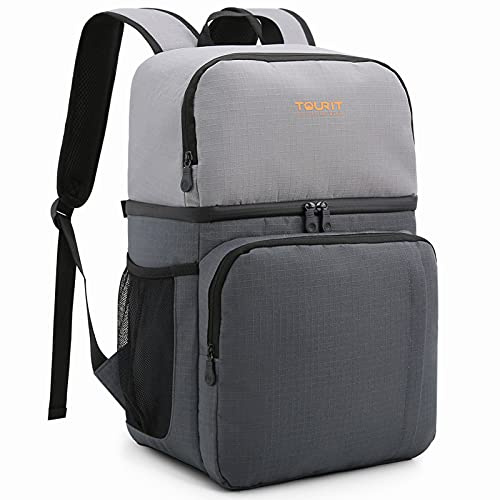 TOURIT Kühlrucksack Doppelte Schicht 28L Lunch-Rucksack Mit Flaschenöffner Wasserdicht für Männer und Frauen, Arbeit, Picknicks, Wandern, Camping