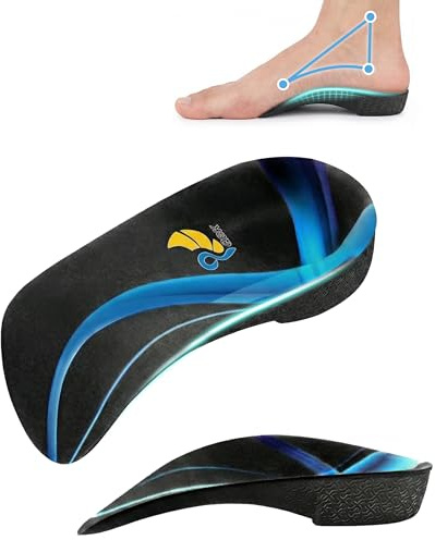 Einlegesohle Plantarfasziitis QBK 3/4 Einlegesohlen Sport Plattfuß Orthopädische Einlagen Schuhe für Fersensporn Damen und Herren Achillessehnenentzündung Schmerzlinderung, M