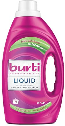 burti LIQUID Feinwaschmittel – Color Waschmittel flüssig ohne Bleichmittel & Weichspüler - Fleckenentferner - 29 Wäschen – Farb- & Faserschutz für pflegeleichte Textilien