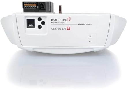 Marantec Comfort 370 Garagentorantrieb, Set inkl. 2 Handsender, elektrischer Torantrieb für Garagentore, Sektionaltore und Schwingtore, Weiß