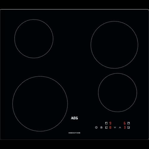 AEG Induktionskochfeld autark 60cm, 4 Zonen in verschiedenen Größen mit 4x Power-Funktion für schnelles Kochen, 10 Stufen, Rahmenlos, Touch-Bedienung, Kindersicherung, aufliegend, IB6420ACB