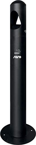 SARO schwarzer Standascher - Edelstahl-Innenbehälter – 290×290×1000 mm – Abschließbar – Für Innen- & Außenbereiche – Modell RANA