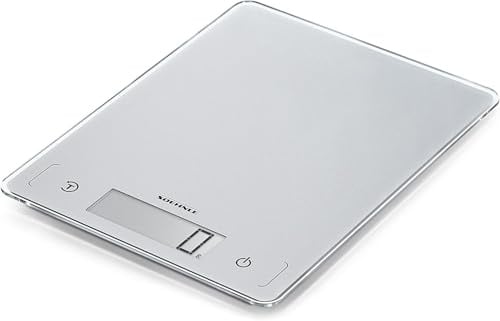 Soehnle Page Comfort 300 slim, digitale Küchenwaage, silber, Gewicht bis zu 10 kg (1-g-genau), Haushaltswaage mit Sensor-Touch, elektronische Waage inkl. Batterien, ultraflaches Design