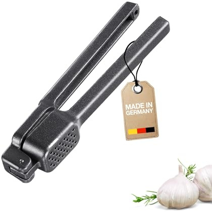 Westmark Knoblauchpresse Biopress Black Edition – Ergonomische Knoblauchpresse Spülmaschinengeeignet – Extra-Griffige Haptik – Anthrazit