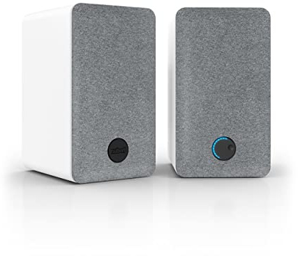 Nubert nuPro SP-200, weiß, TV-Lautsprecher-Paar mit HDMI eARC | Aktivlautsprecher-Paar mit 2-Wege-System, 180 W, Dolby/DTS, aptX HD, Voice+, Fernbedienung & Klangregelung