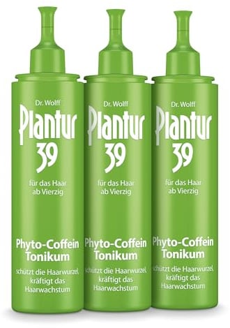 Plantur 39 Phyto-Coffein-Tonikum - 3 x 200 ml - Haarwasser zur Vorbeugung vor menopausalem Haarausfall – mit Vitalstoffen aus der Soja-Pflanze – unabhängig von der Haarwäsche anwendbar
