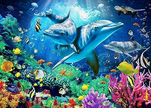 Nattork Puzzles für Erwachseneund Kinder, Farbenfrohes Puzzle 1000 Teile für Die Ganze Familie, Klassische Puzzles Meereswelt Thema, Geschenke für Frauen Männer