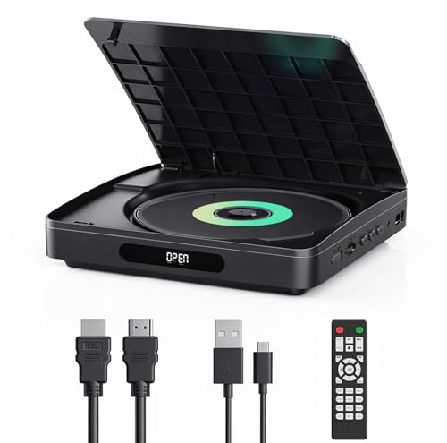 Mini DVD Player für TV mit HDMI-Kabel – HD Upscaling, regionsfrei, Speicherfunktion, HDMI-Sync, kompatibel mit verschiedenen Disc-Formaten (kein Blu-Ray)