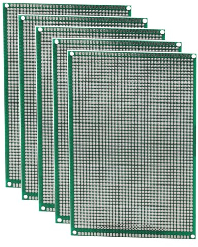 Heevhas Universalplatine doppelseitige Leiterplatten Universelle Leiterplatte Lochrasterplatine Lochrasterplatte PCB 10 x 15 cm Prototyp Kits PCB Board (5 Stück)