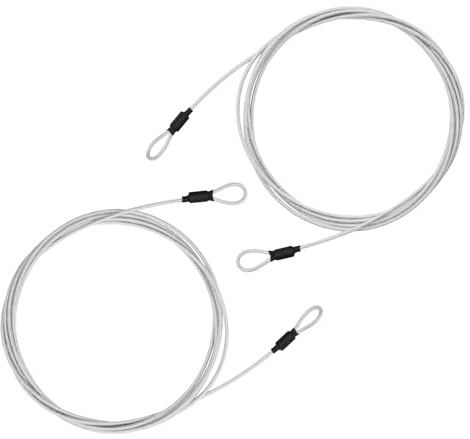 JINTANG 2PCS Drahtseil mit osen,3 Meter Fahrradschloss Lang,Kabelschloss,Stahlseil mit Ösen,Stahlseil Ummantelt,Seilschloss für Fahrrad Motorrad Möbel Garten,Campingartikeln usw