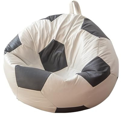 KBZSlyn Fußball-Sitzsäcke (ohne Füllstoffe) for Kinder Und Erwachsene. Fußball-Sitzsäcke Aus Kunstleder, Sitzkissen, Fußball, Ungepolsterter Sitzkissenbezug, Gaming-Stuhl for Den Innenbereich(80cm)