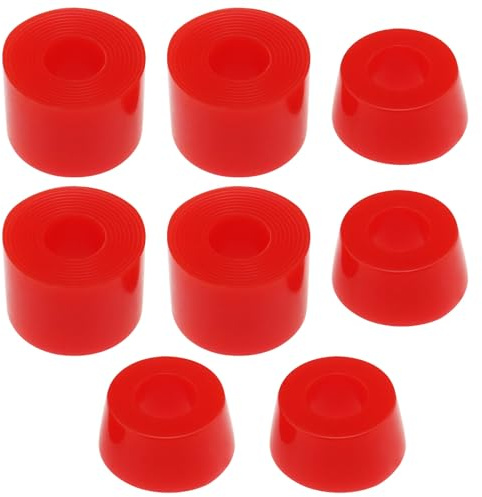 YINETTECH 2 Sätze Long Board Truck Bushings 92A Skateboard Bushings Shock Absorber Suitable for Skate Trucks Four-Wheel Skateboards Red