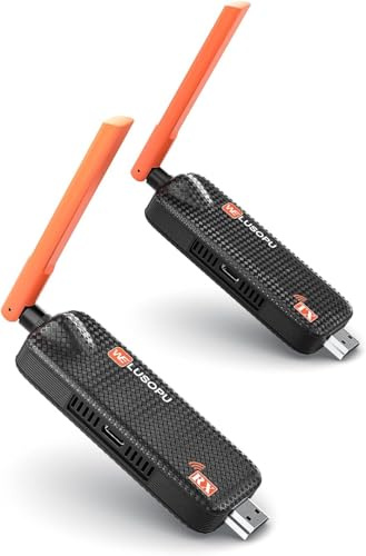 WELUSOPU Kabelloser HDMI Sender und Empfänger, 4K Eingang auf 1080P Full HD | 1080P Full HD-Ausgabe, Plug & Play ohne WLAN von Laptop, PC, CCTV, TV-Box auf TV, Beamer & Monitor, bis zu 50m Funkreichweite