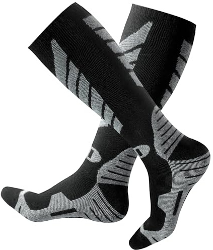 wanchel Merinowoll-Skisocken - 2 Paar knielange Skisocken, winterwarme Snowboard-Thermosocken, Kälteschutzsocken für Herren Damen