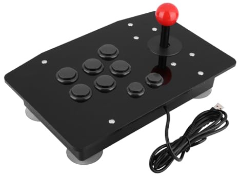 Arcade Joystick, USB Fighting Stick Street Rocker Fighter Handle Button Controller Panel DIY Gaming Digitaler Mikroschalter Spiel Kampf PC Retro Ergonomischem Design Spielekonsolen Gamepad Schwarz