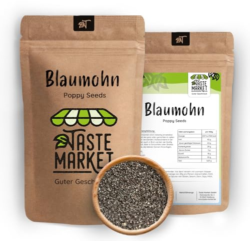 2 kg Blaumohn | ganze Mohnsamen | Ideal zum Backen | 100% naturbelassen | Taste Market